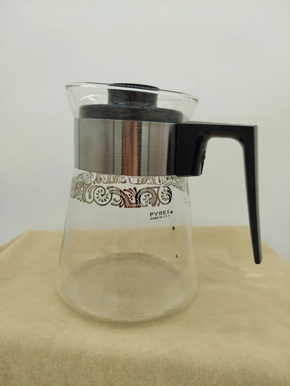 1960s Vintage Pyrex 6-Cup Flameware Glass Stovetop Coffee Percolator